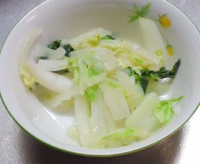 白菜と大根葉のバーブ炒め