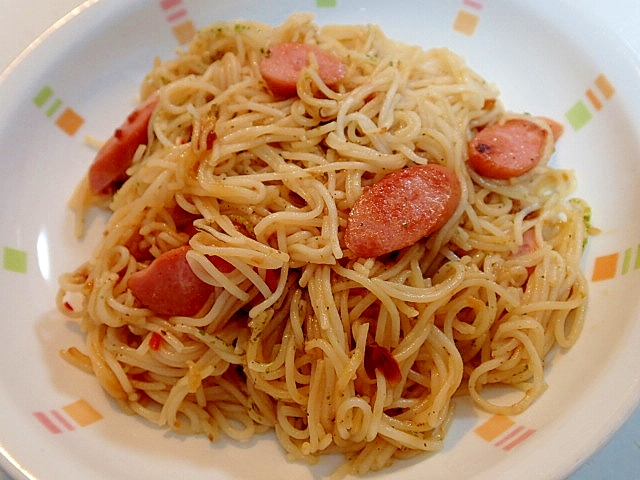 ❤パプリカみそで　ウインナー素麺❤