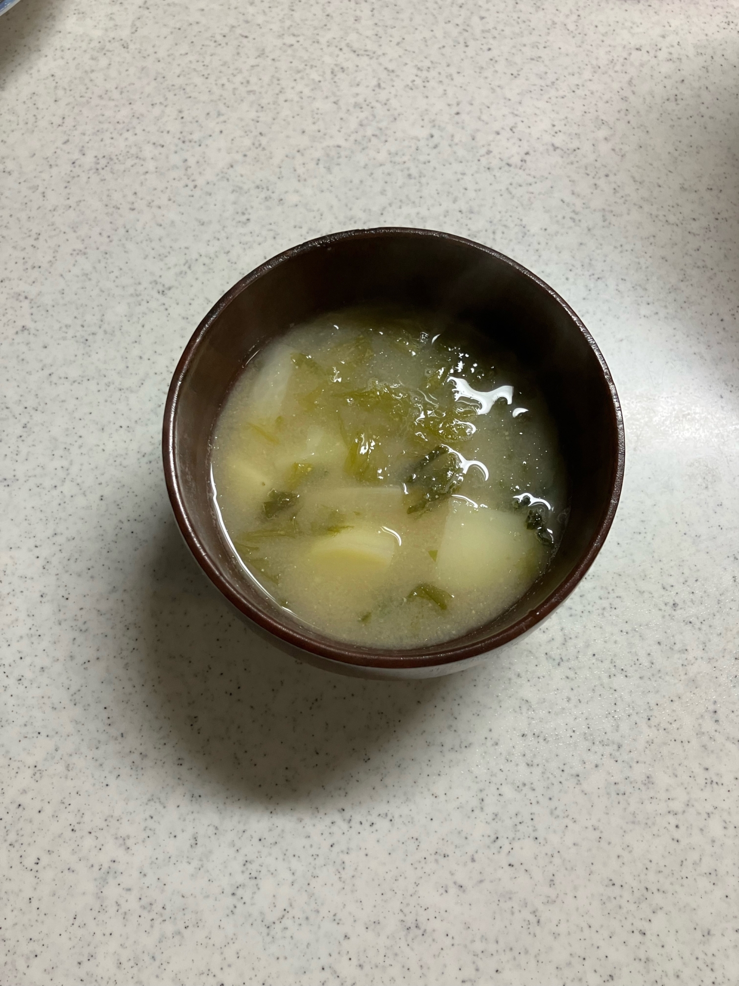 じゃがいもとあおさの味噌汁