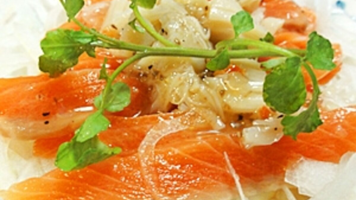 サーモンホタテのカルパッチョ レシピ 作り方 By Leopoo 楽天レシピ サーモンホタテのカルパッチョ レシピ 作り方 By Leopoo 楽天レシピ