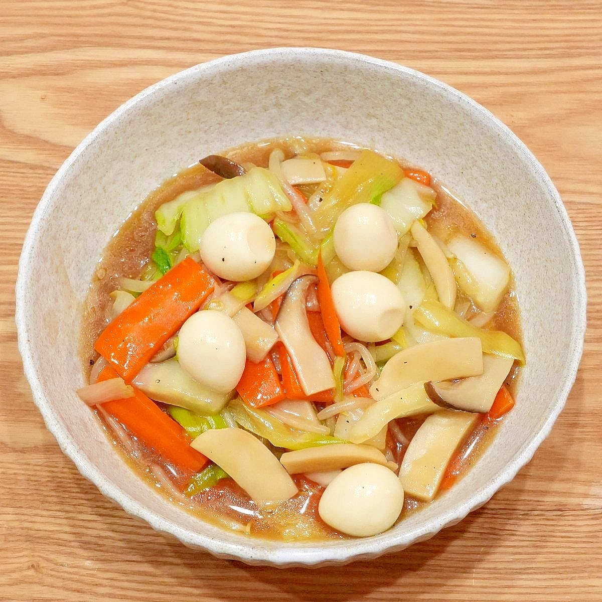 うずらの卵と野菜炒め☆八宝菜風★減塩・低カリ志向