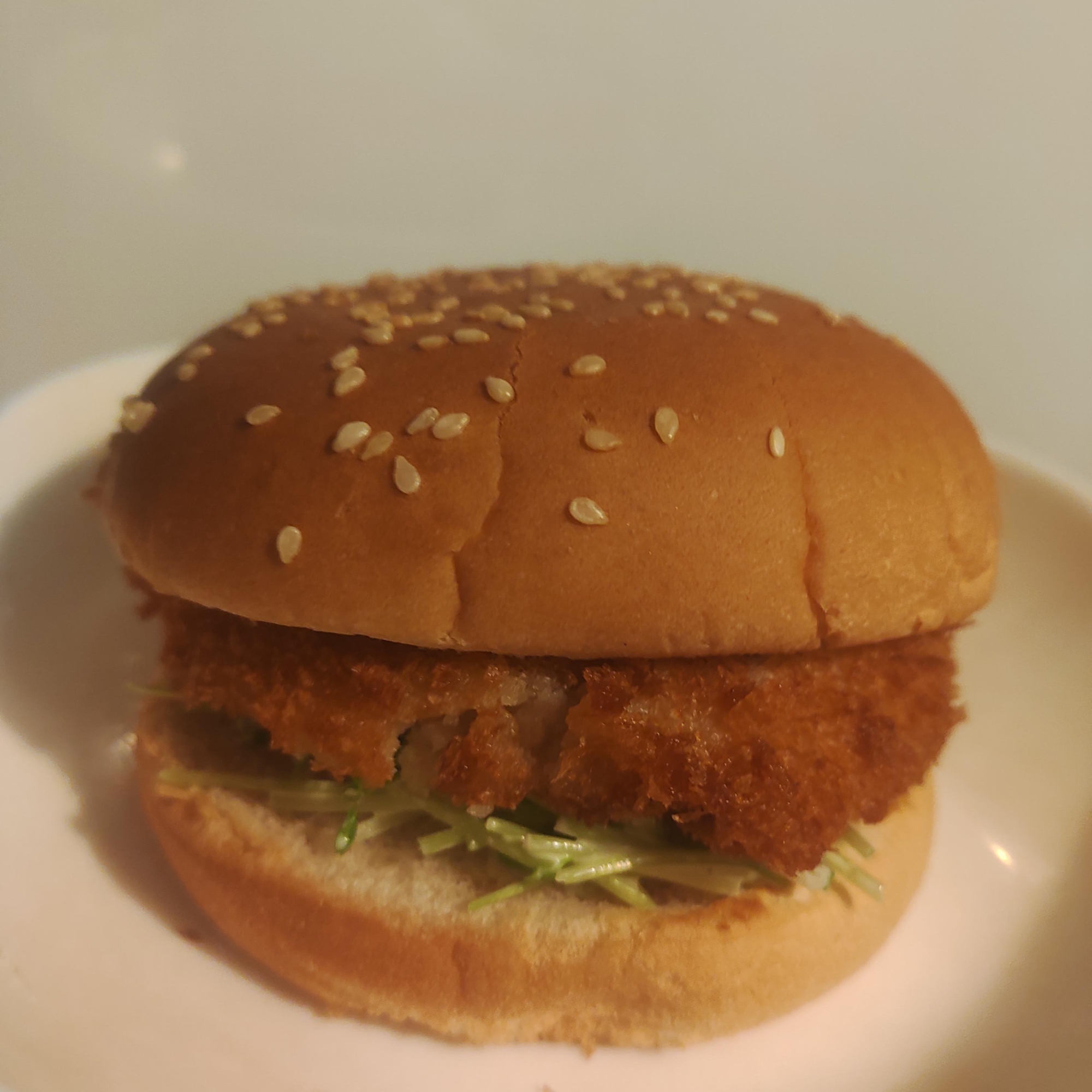 豆苗、ねぎ、コロッケサンド