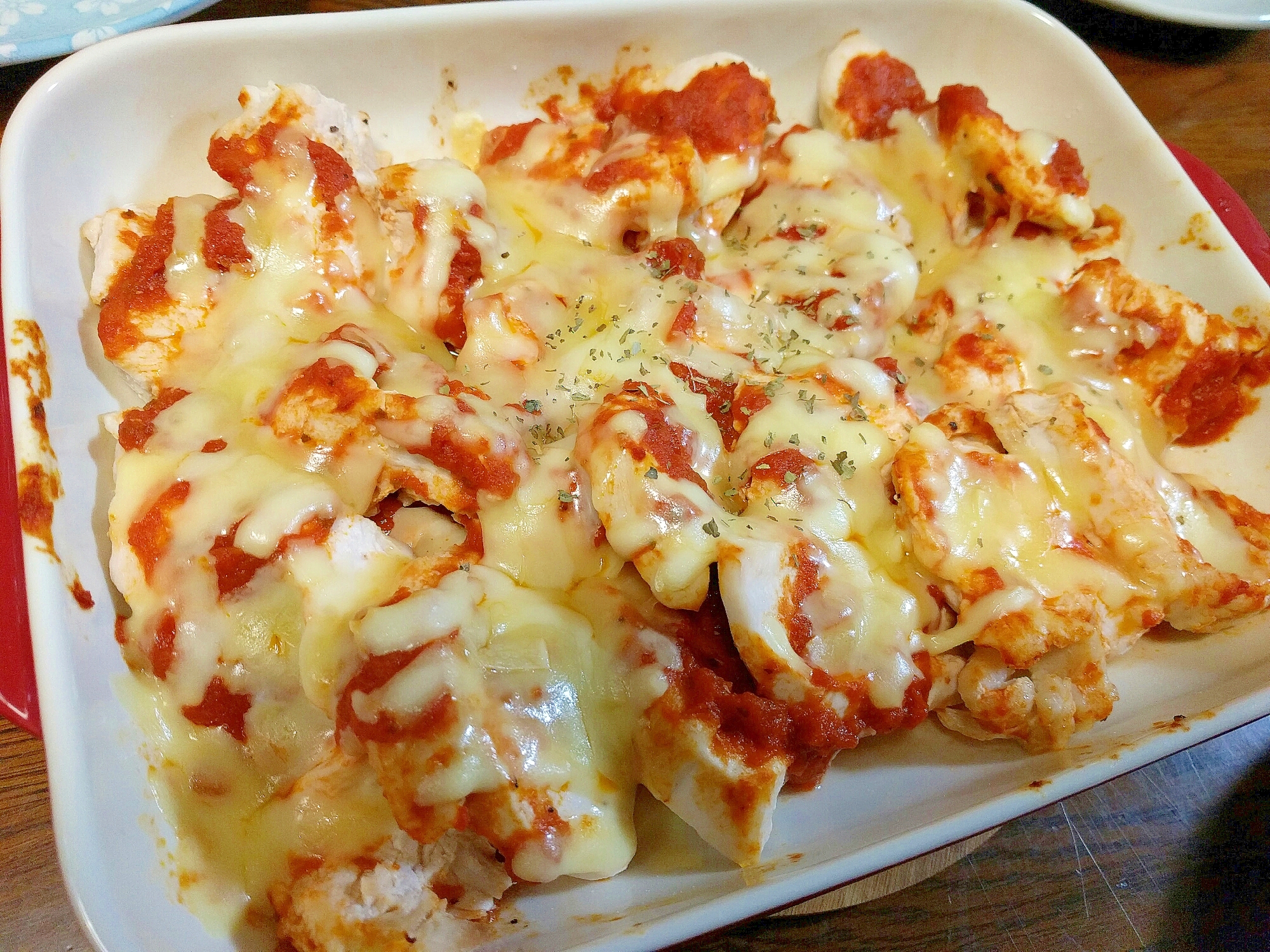 酒蒸しで柔らか い 鶏胸肉のトマトチーズ焼き レシピ 作り方 By 姉さん 楽天レシピ 酒蒸しで柔らか い 鶏胸肉のトマトチーズ焼き レシピ 作り方 By 姉さん 楽天レシピ