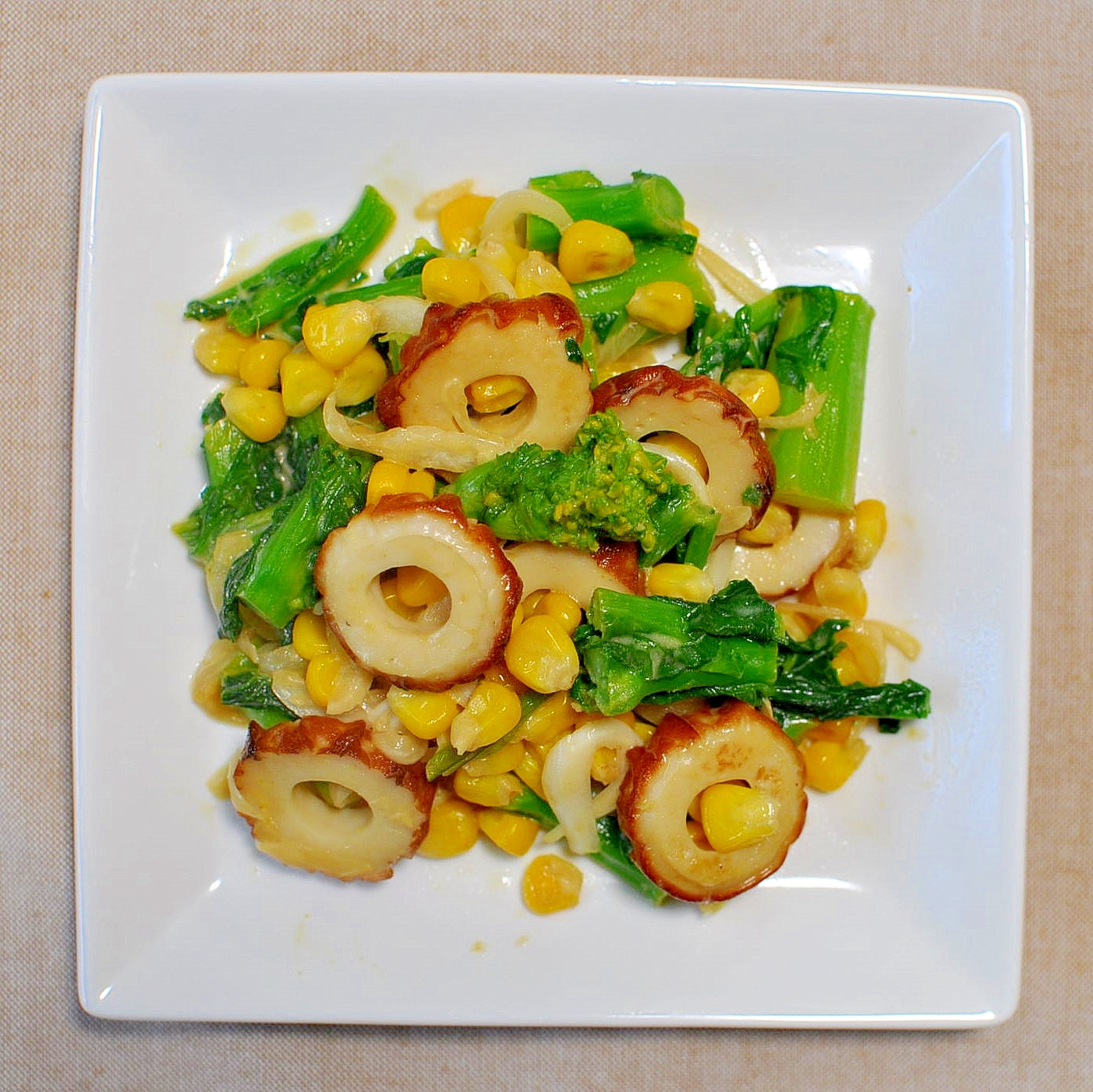 菜の花と生ちくわのマヨ炒め レシピ 作り方 By Taka5chan 楽天レシピ