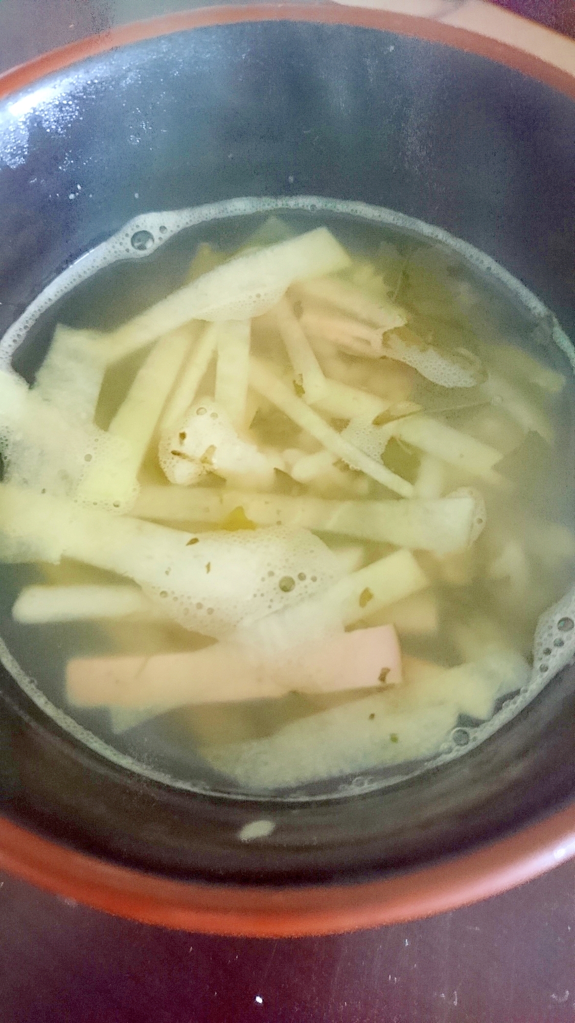 【米料理】大根とハムと茶殻の雑炊