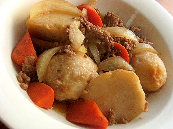肉じゃが風に❤里芋の煮物♪(合挽き肉ほか)
