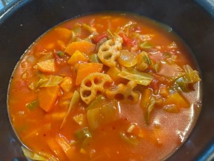 寒い日には！根菜と大豆のミネストローネ☆