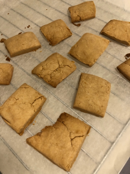 米粉マイナス10g、きな粉プラス10gに置き換えてきな粉クッキーにしました。
