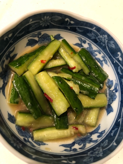 手軽にできて、ピリ辛で美味しかったです。ごま油がいいですね！
