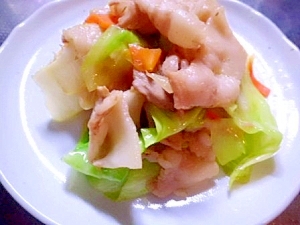 カレー風味の　豚バラ・野菜炒め