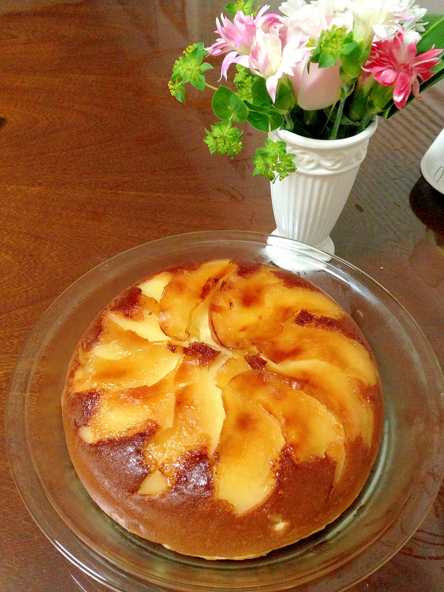 ホケミで簡単❤炊飯器で❤キレイな林檎ケーキ