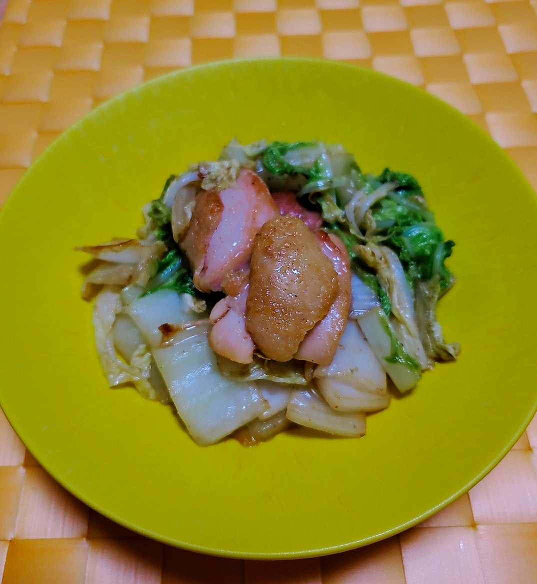 鶏肉と白菜の柚子胡椒炒め