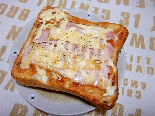 ベーコン・エリンギのピザ風マヨトースト