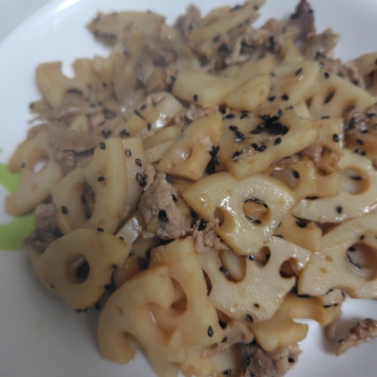 ごま香る♡超特急メイン♡れんこんと豚肉の甘酢炒め