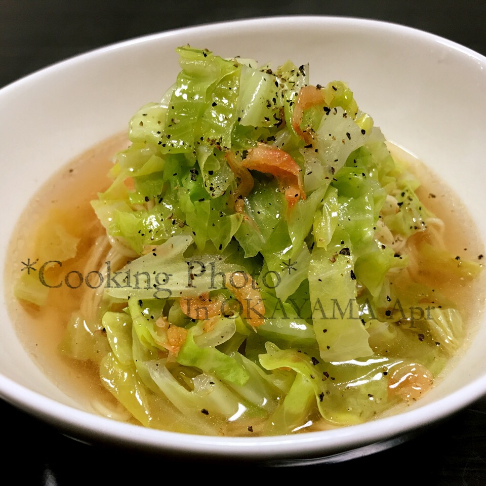 春キャベツと桜エビのラーメン