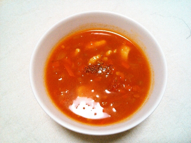 お野菜たっぷり！トマトジュースでトマトスープ♡
