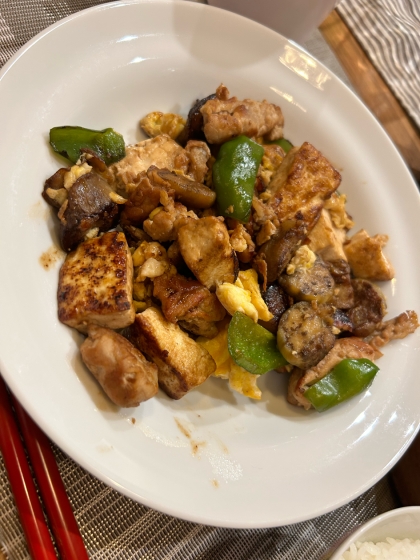 茄子と豚肉の豆腐チャンプルー
