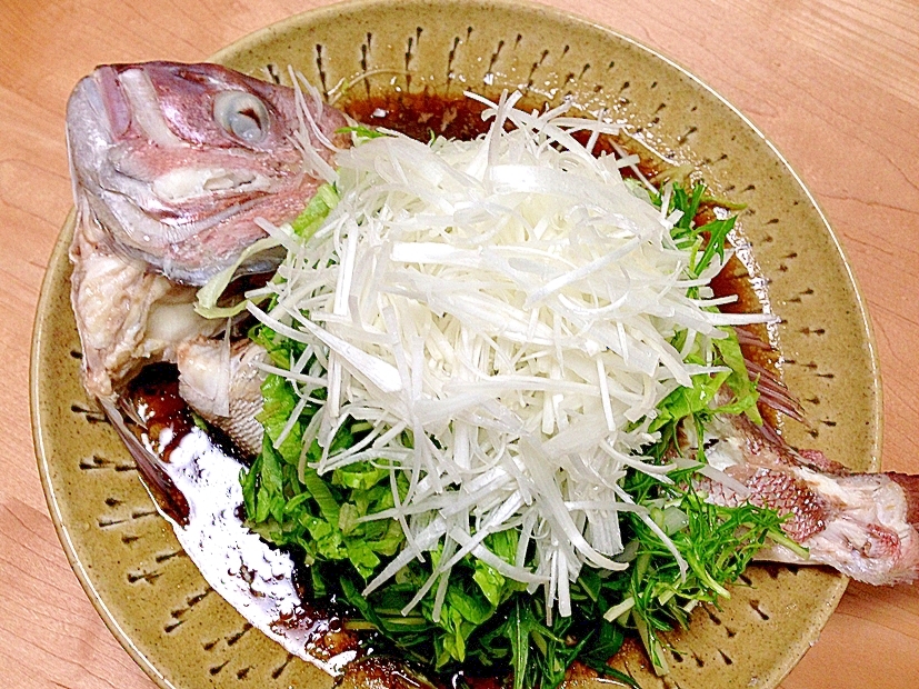 シンガポールの味　白身魚の香味蒸し