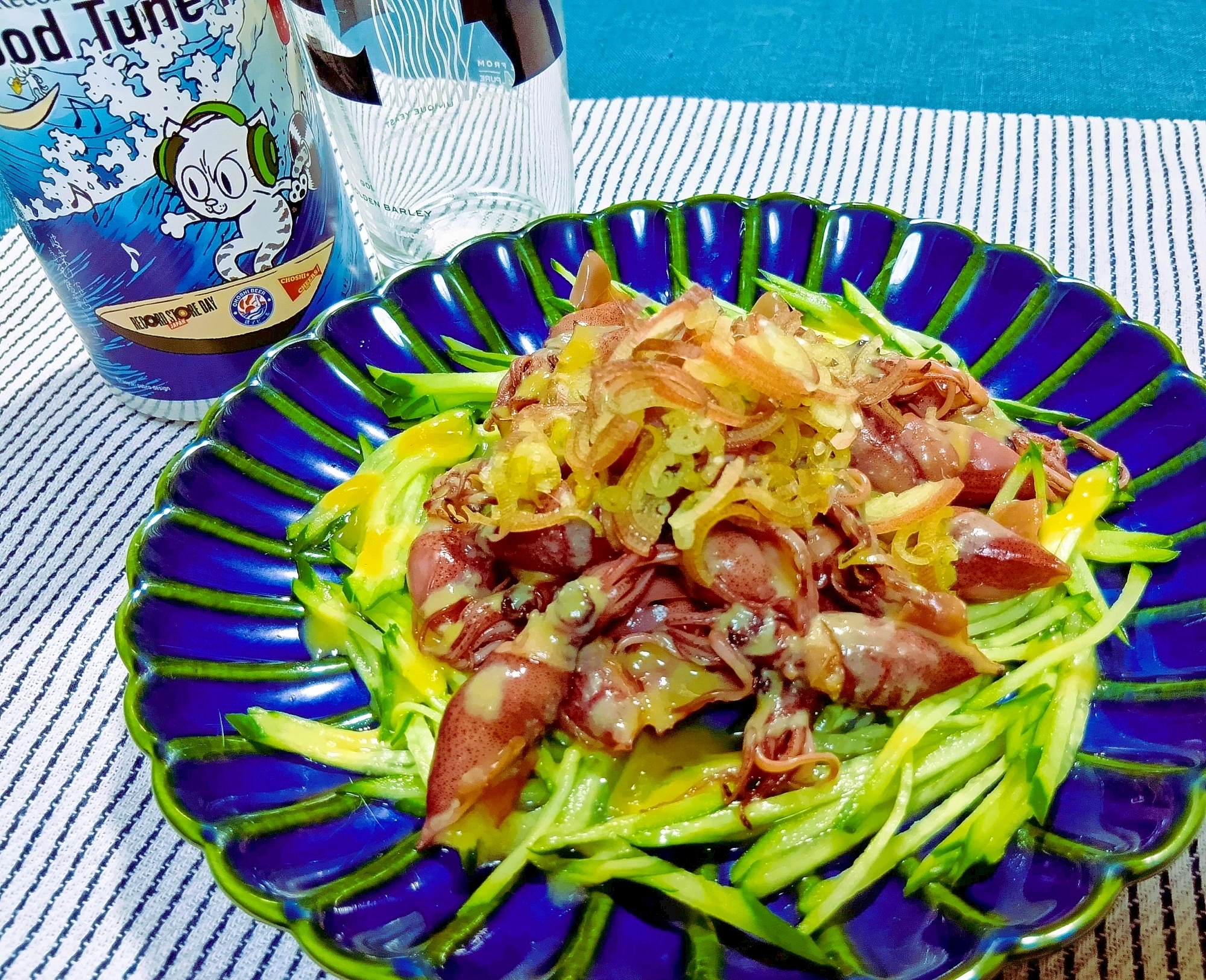 ホタルイカと夏野菜の酢味噌和え