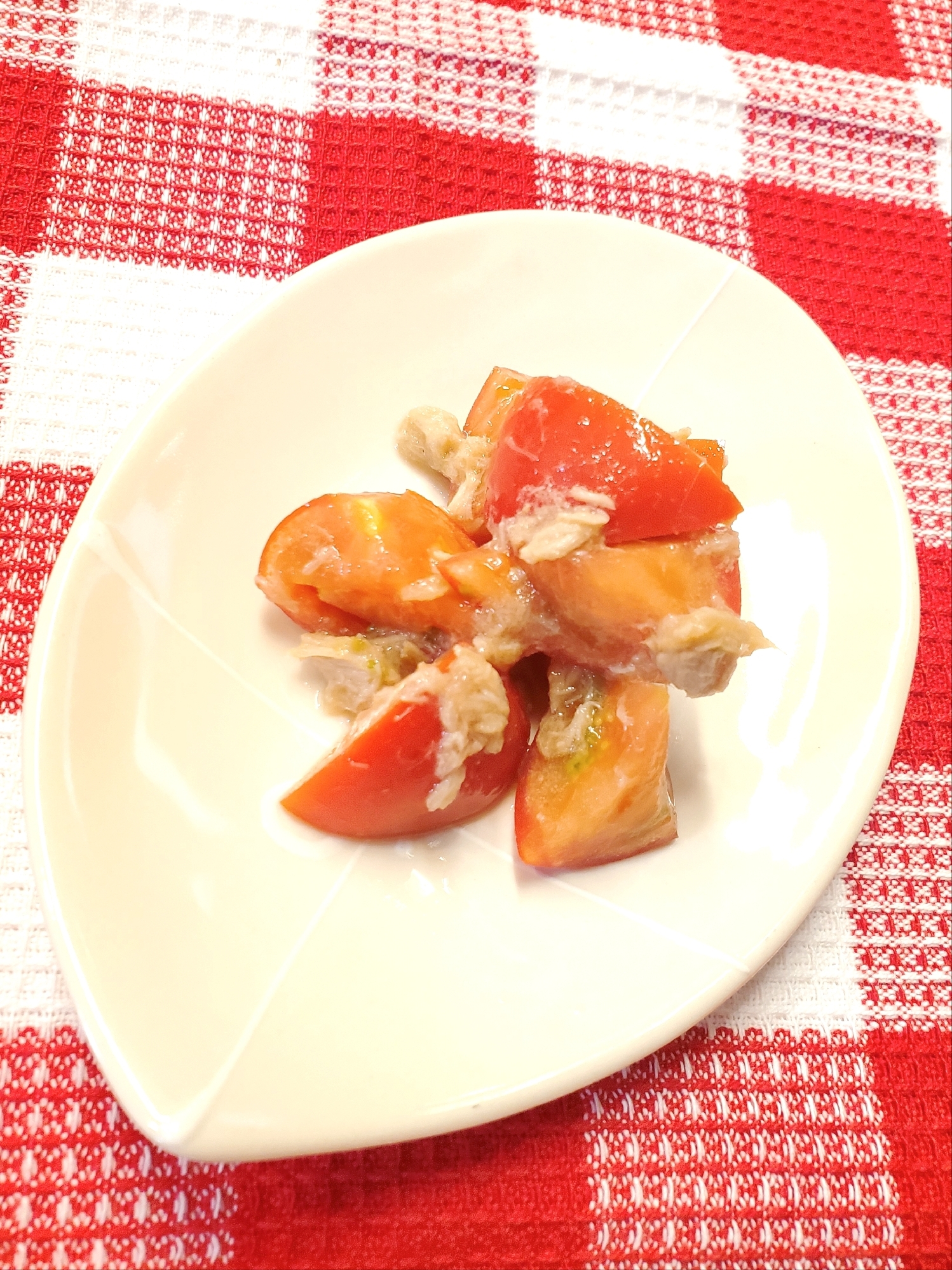【幼児食】トマトとツナの和風サラダ