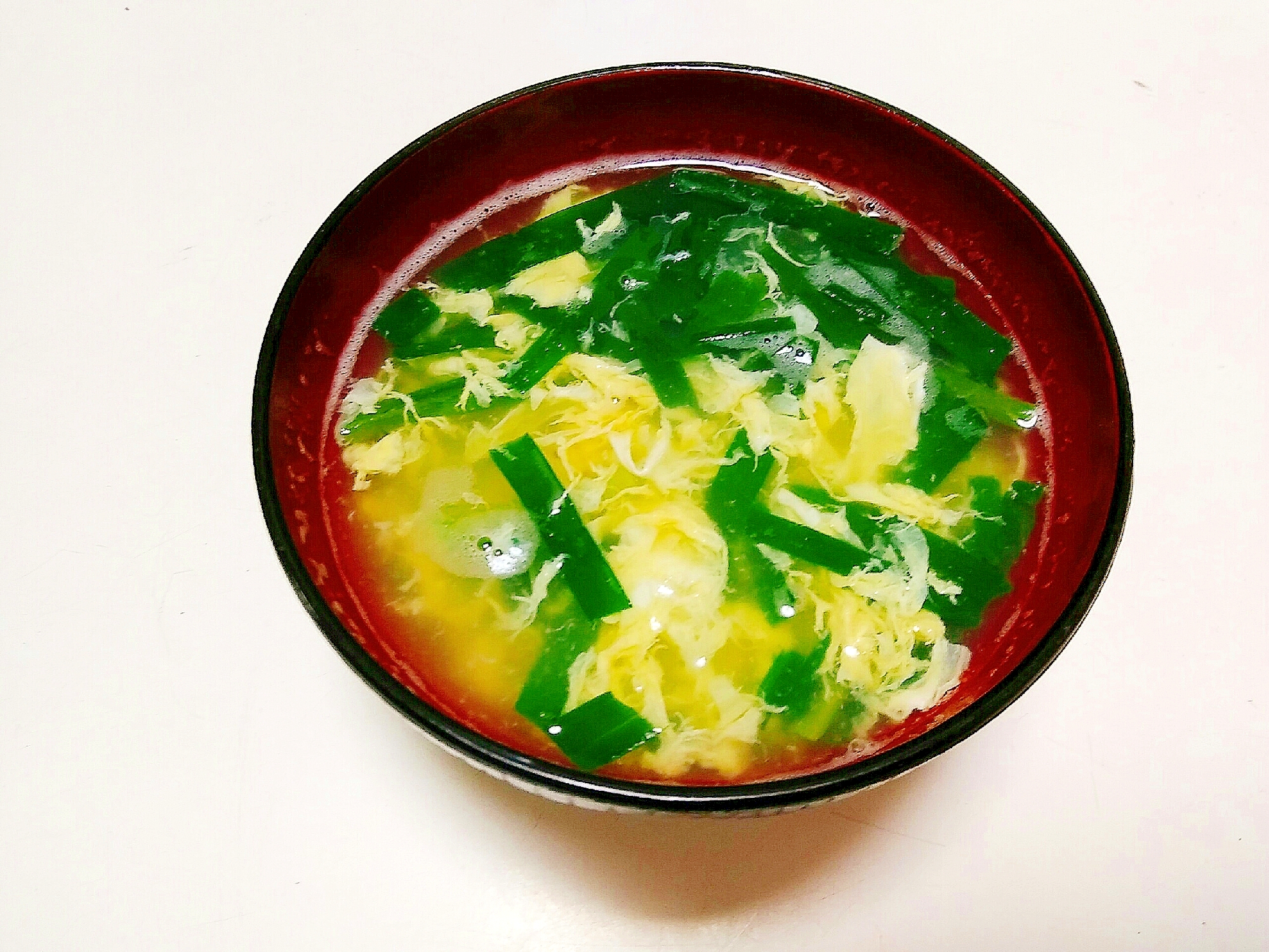 ニラ玉コーンの中華スープ