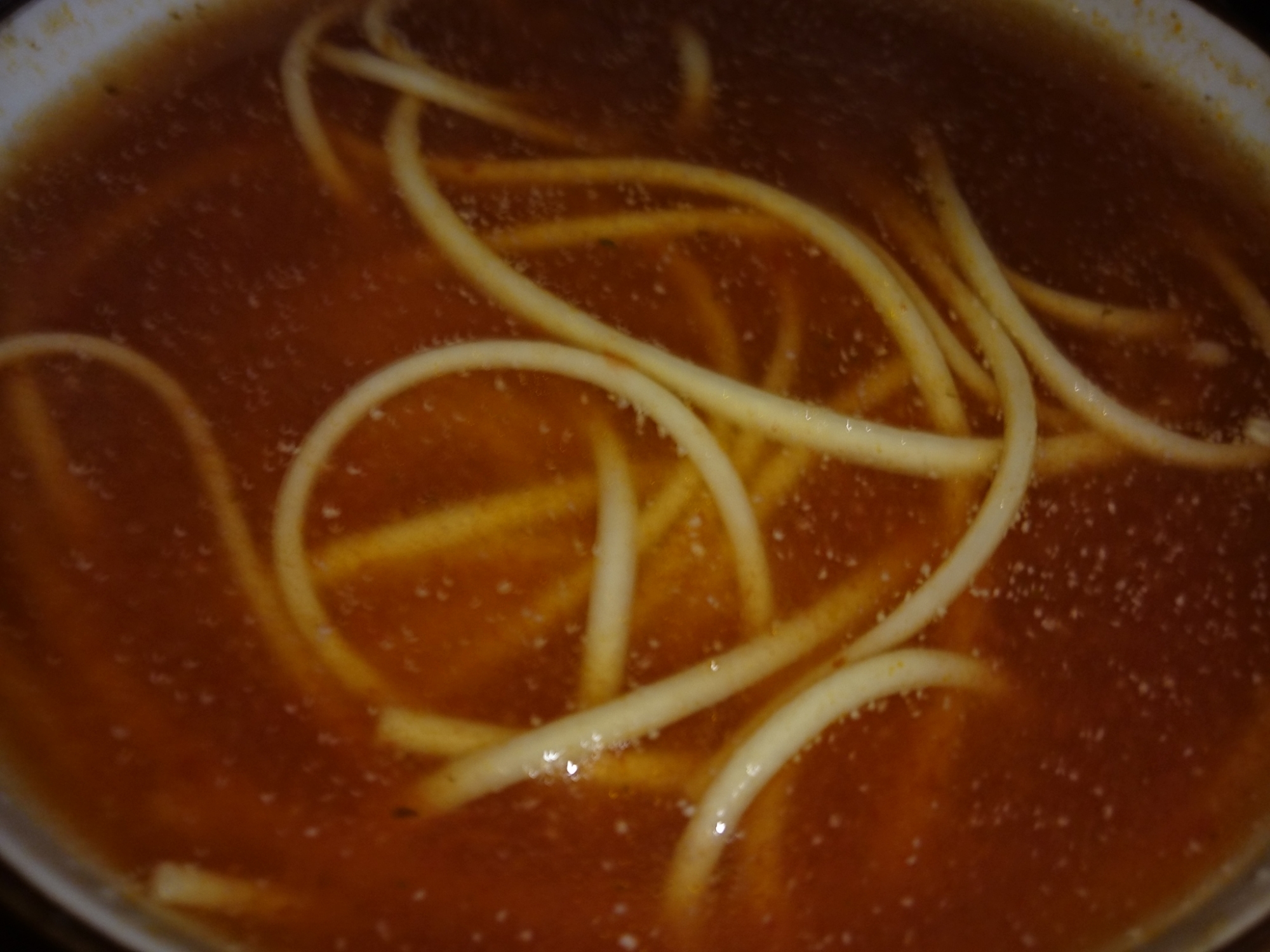 手延べパスタトマトソースおからスープ