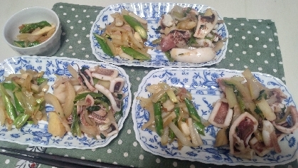 いかとジャガイモのバター醤油炒め