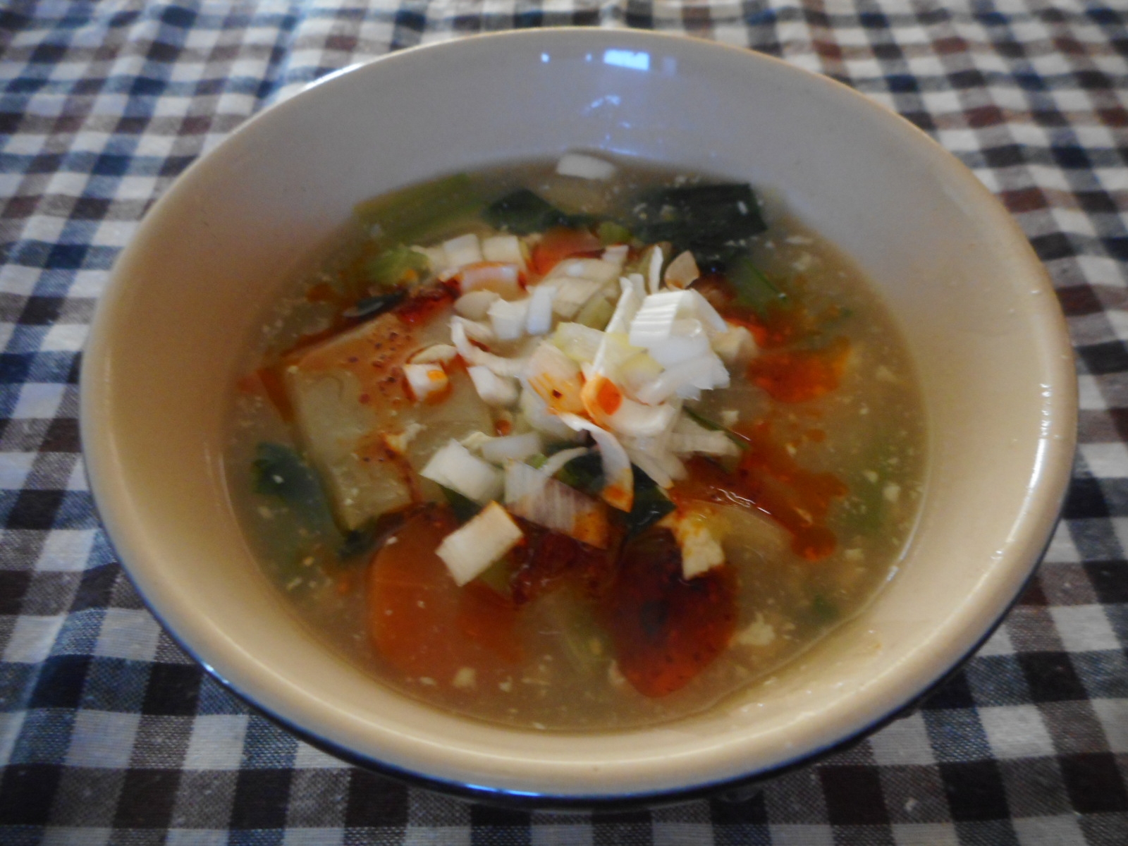 豆腐と白菜と小松菜のとろみスープ