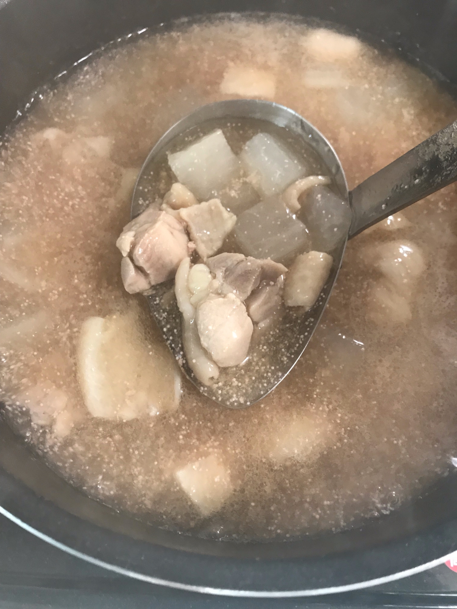 大根と鶏肉の明太子スープ