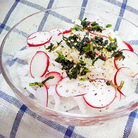 大根とラディッシュ 葉っぱのサラダ レシピ 作り方 By Mama Papa 楽天レシピ