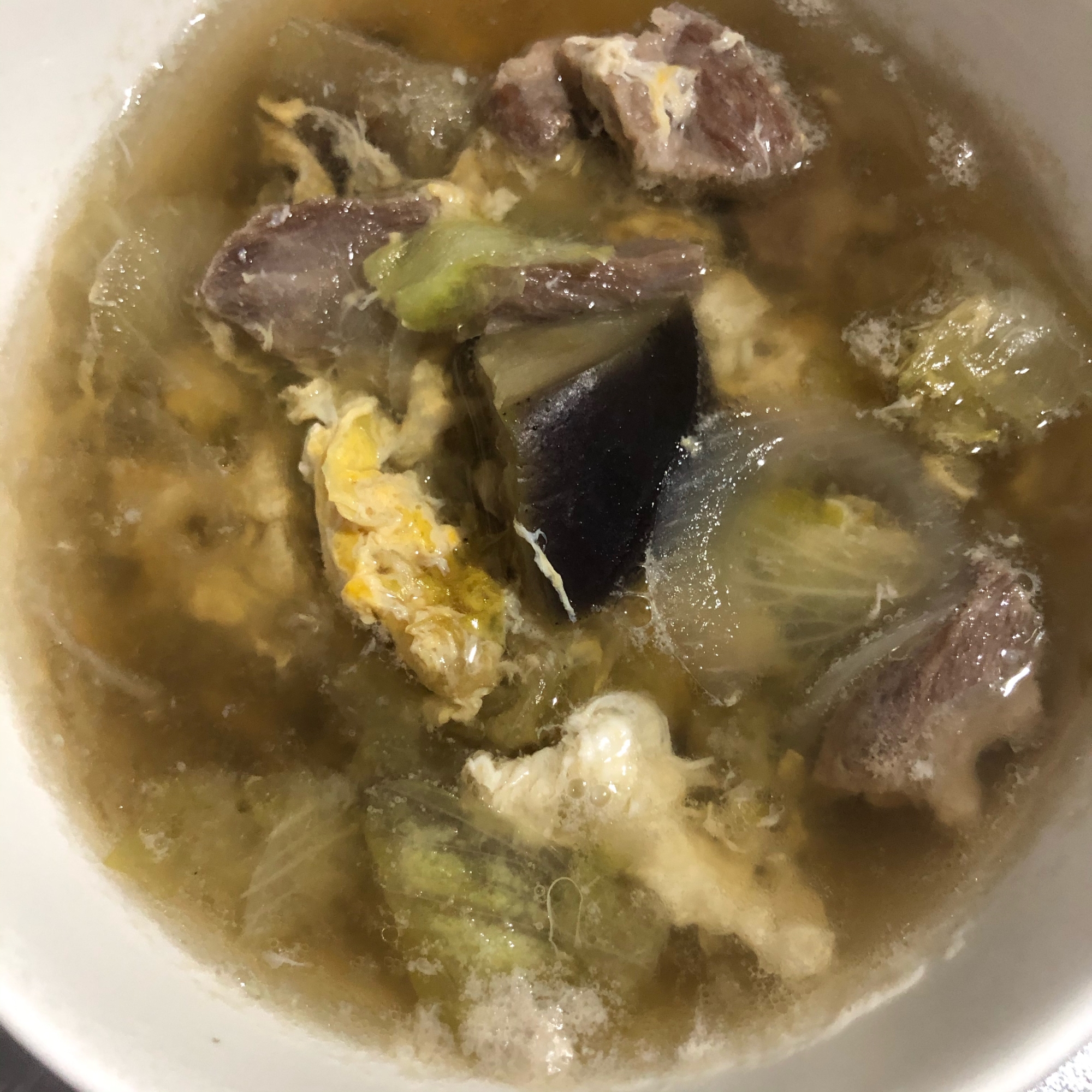 牛肉となすの中華スープ