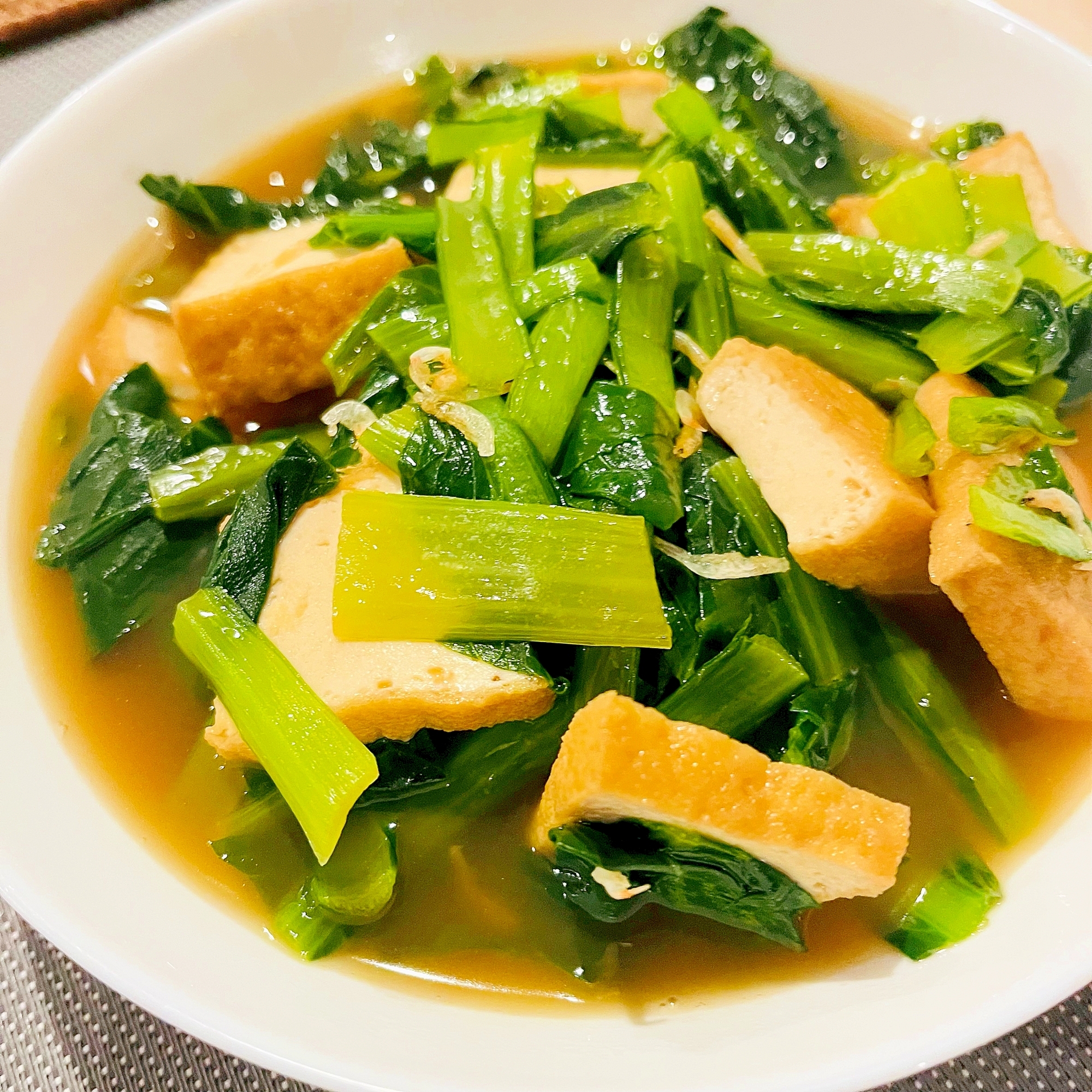 ★小松菜★厚揚げと桜えびの煮浸し