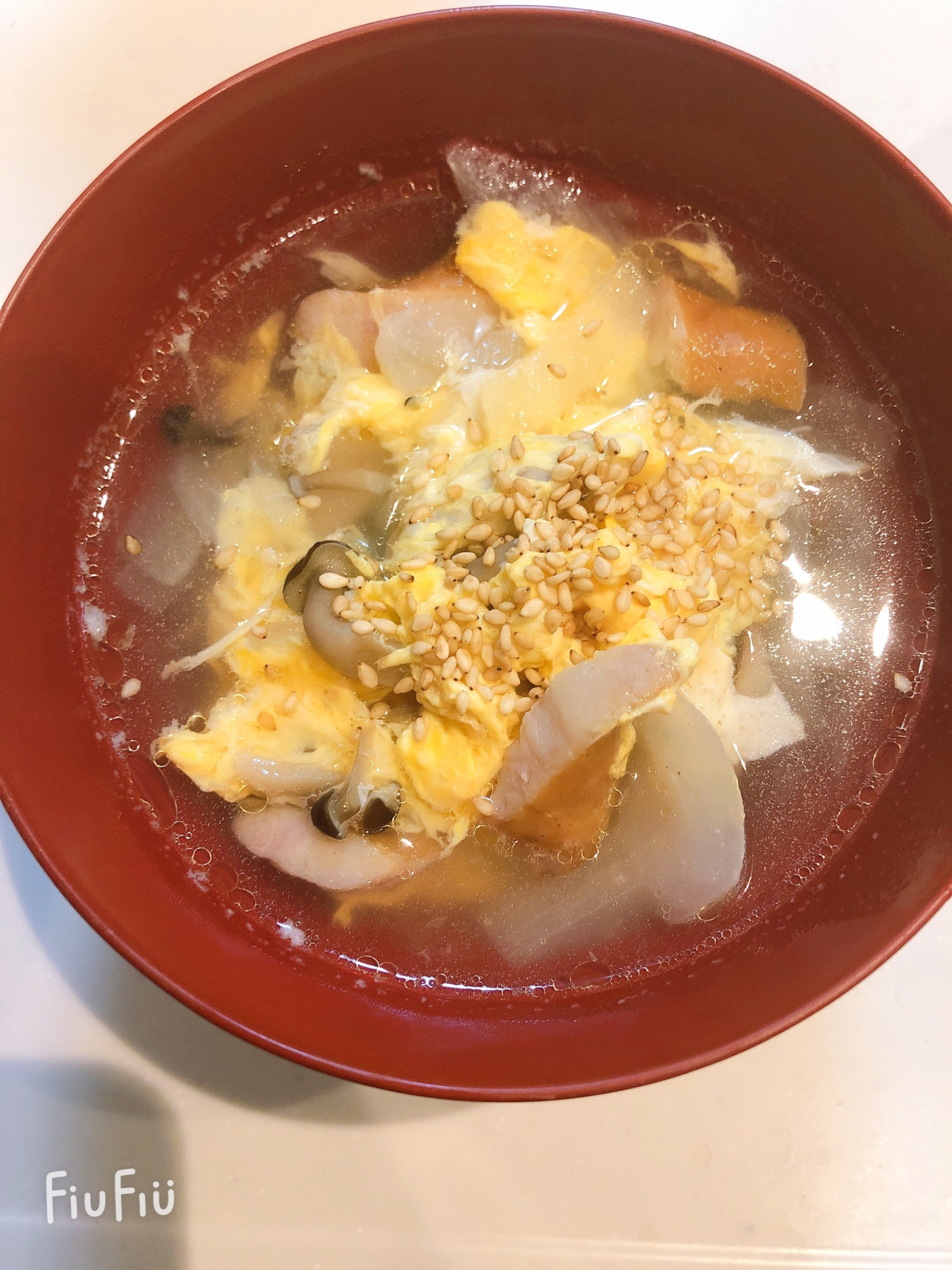 どんこ塩を使った中華スープ