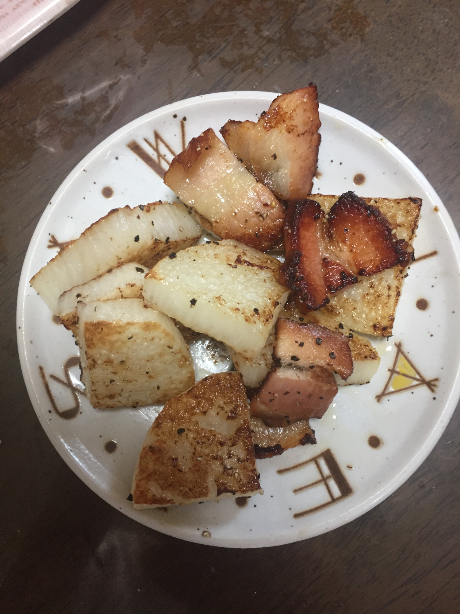 山芋と焼き豚の炒めもの