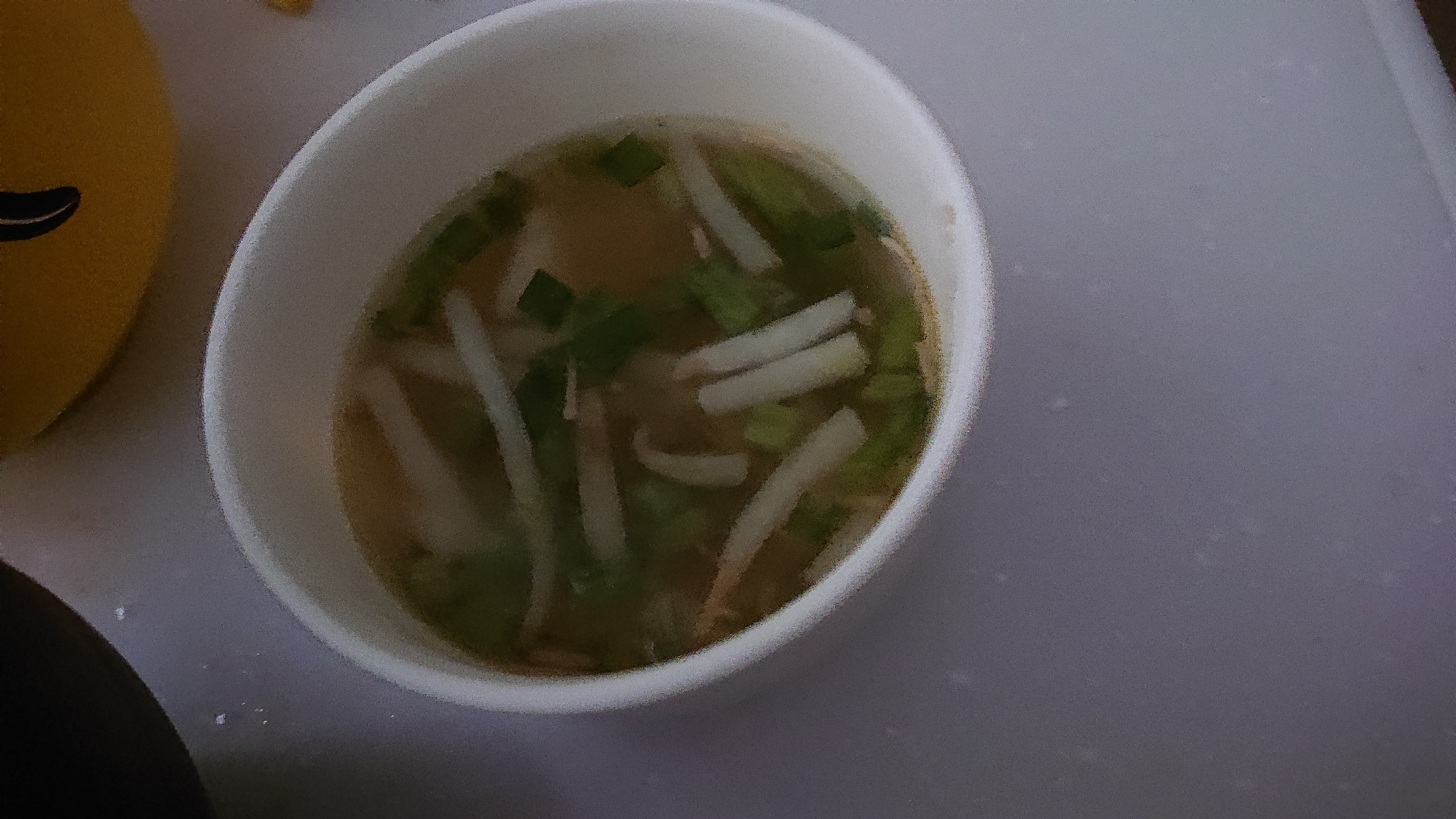 ニラともやしの中華風スープ