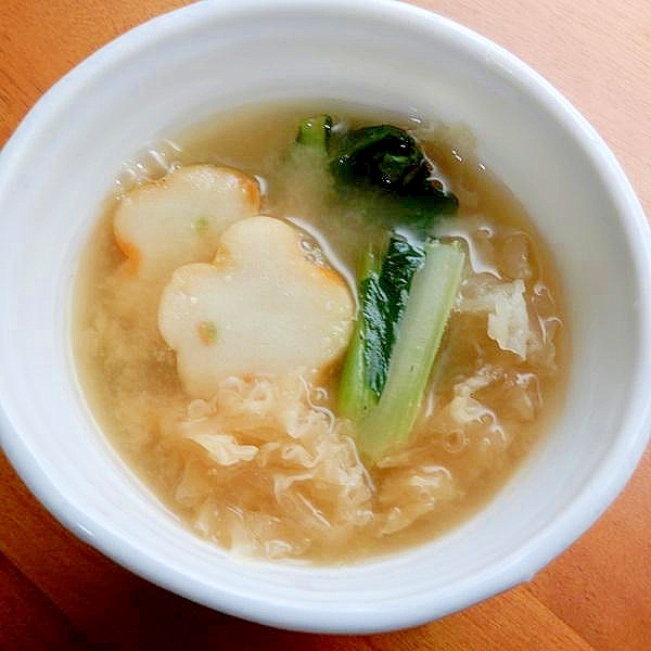 まな板なし５分！？白きくらげ&小松菜❤花麩で味噌汁
