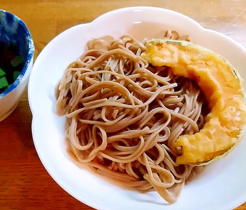 南瓜天ぷらの十割ざるそば