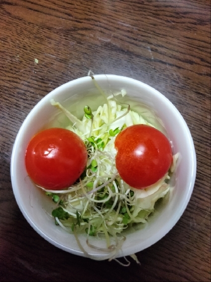 こんにちは。あるもので。野菜サラダ美味でした♡レシピ有難うございました。