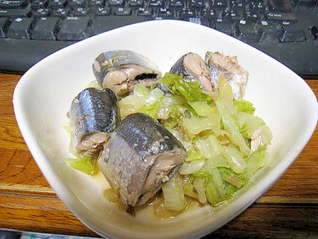 白菜とサンマ缶の温野菜サラダ