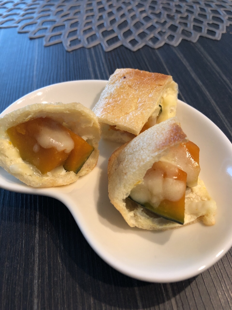 トースターで☆ひとくち油揚げのかぼちゃチーズ挟み レシピ・作り方 by