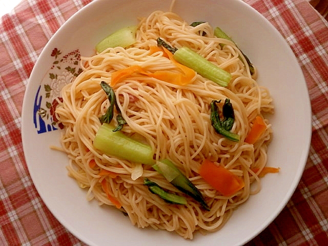 麺が固まらない！そうめん炒め