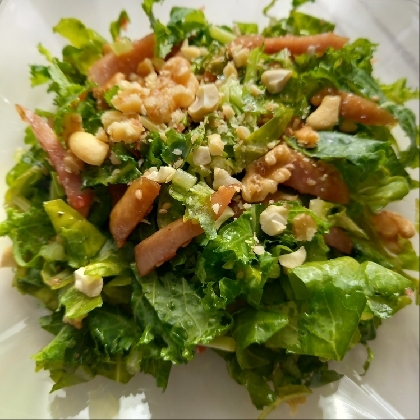 豚肉とケールのモシャモシャ梅胡麻サラダヾ(´｀ヾ)