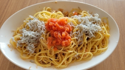 カルシウム補給！しらす明太子スパゲティ