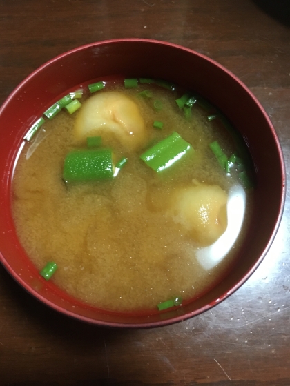 オクラとお麩の味噌汁