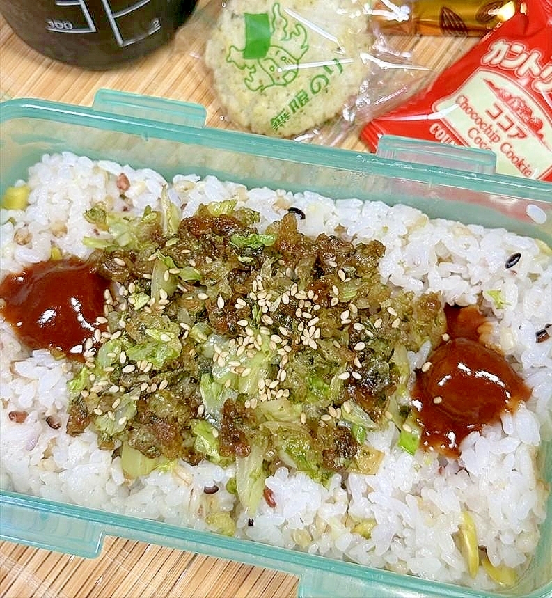 節約！って言いきれないほどおいしい天キャベ弁当っ！