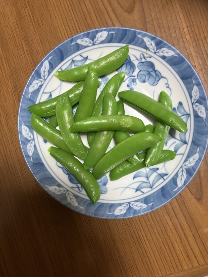 甘み引き立つスナップえんどう♫蒸しと焼き