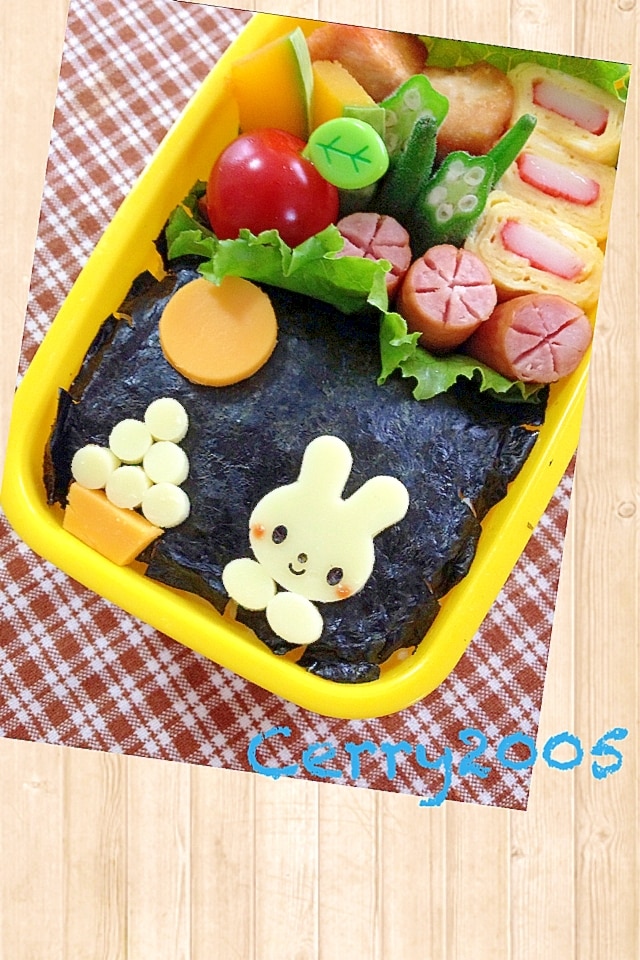 簡単キャラ弁☆お月見 うさちゃんのお弁当♪