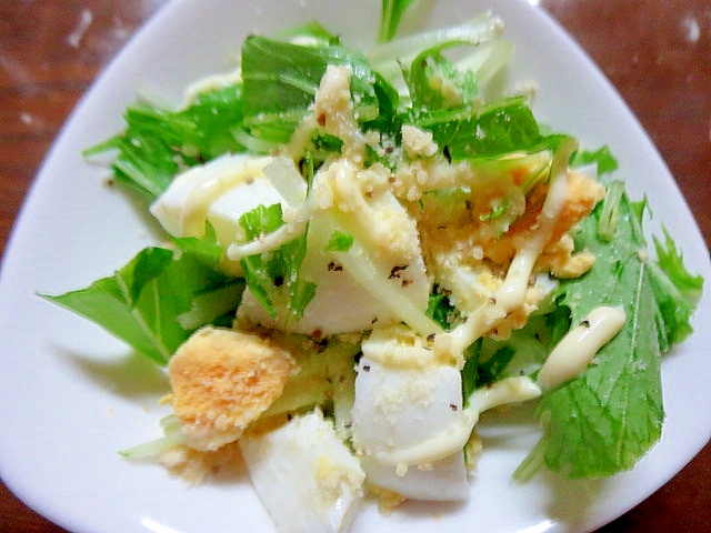小鉢サイズの水菜の卵サラダ