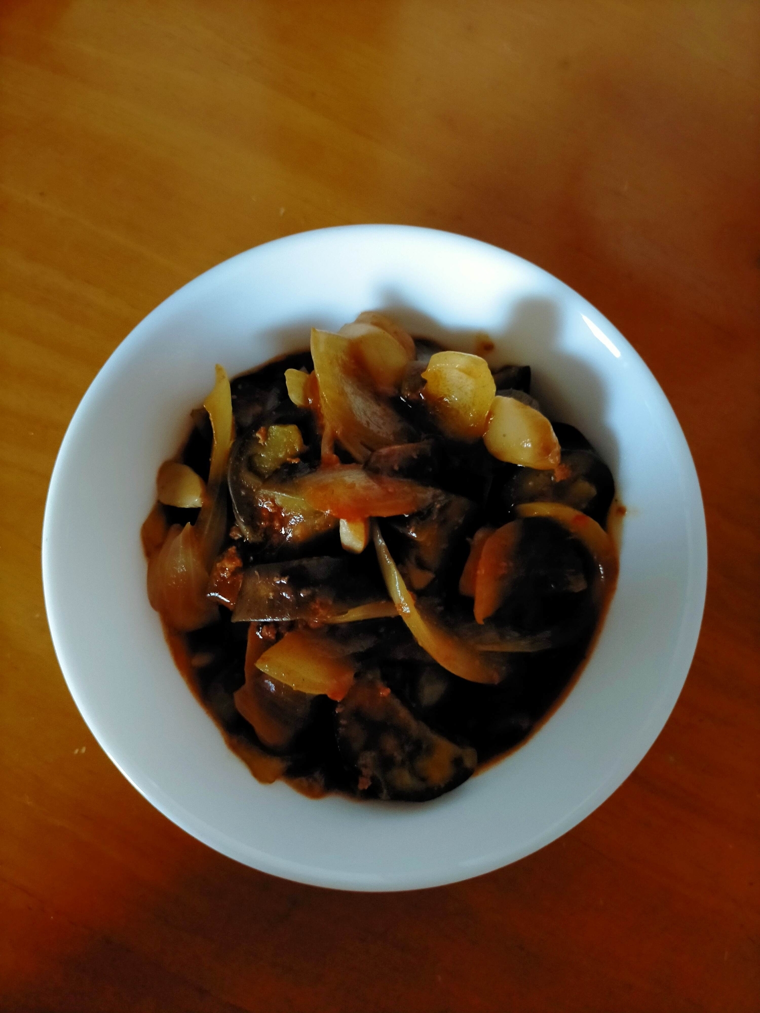 エリンギと玉ねぎ入り麻婆なす