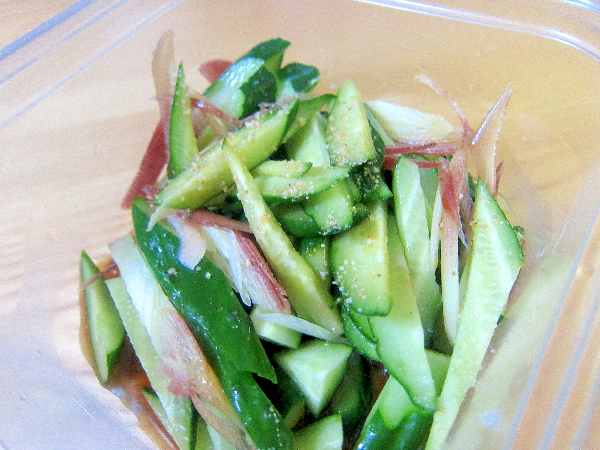 胡瓜と茗荷のポン酢サラダ